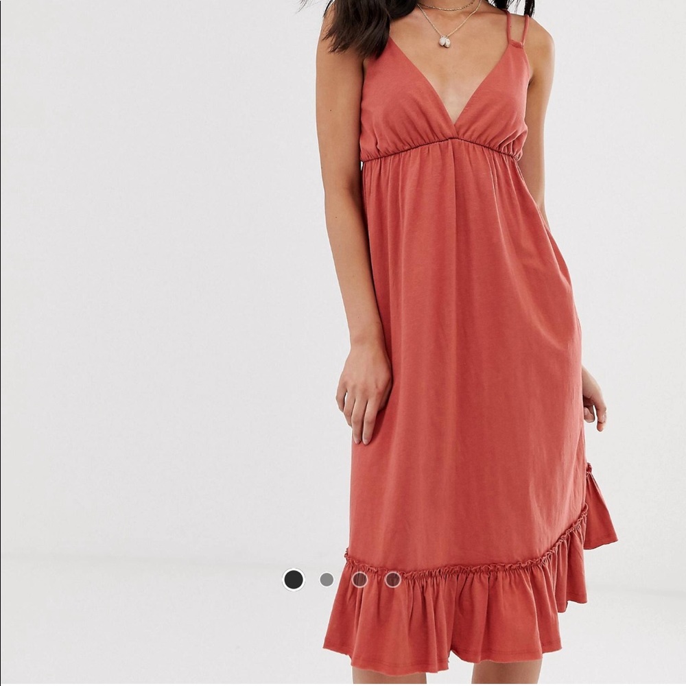 ASOS DESIGN Midi Smock Sundress Peplum Hem NWT